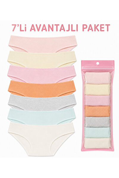 Cicito Girl's Basic Cotton Bikini Panties 7-Pack - Flexible Comfortable Daily...