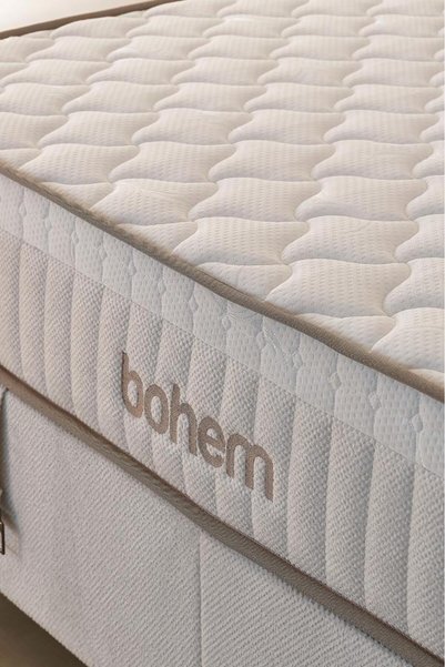 Niron Bohem Pocket Düz Çift Kişilik Yatak Baza Başlık Seti - Pocket Orta Sert