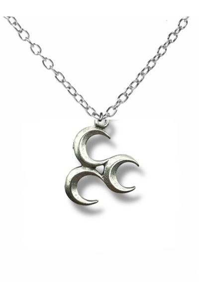 Herşey Nota Simple Three Crescent Figures Silver Color Unisex Necklace – Mean...