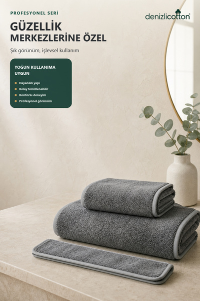 denizlicotton Supersoft Velvet Towel Set Special for Beauty Centers