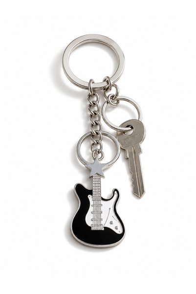 Herşey Nota Gitar Anahtarlık Siyah