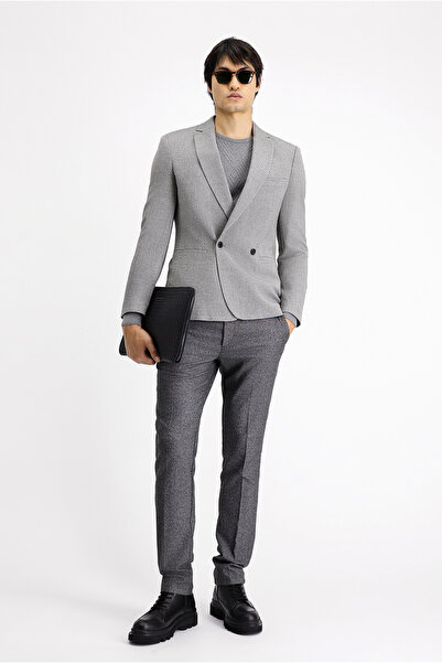 Kiğılı 7 Drop Slim Fit Patterned Double-Breasted Jacket