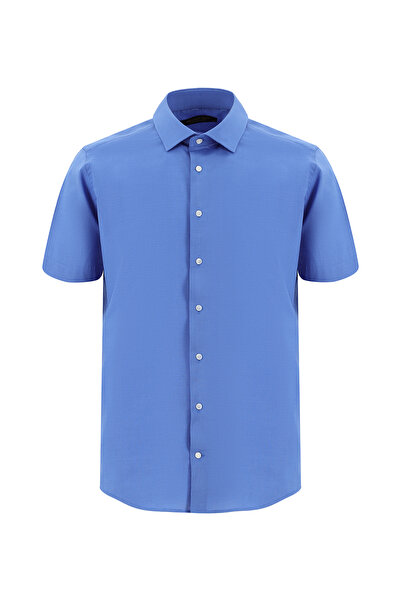 Abdullah Kiğılı Short Sleeve Regular Fit Patterned Cotton Shirt