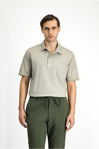 Kiğılı Regular Fit Cotton Pocket Polo Neck T-Shirt