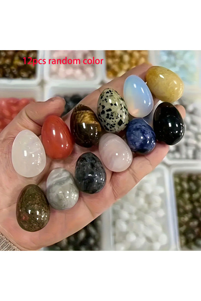 Choice 2cm 12pcs random color 12 PCS Egg Stones, Polished Crystal Stones, DIY...