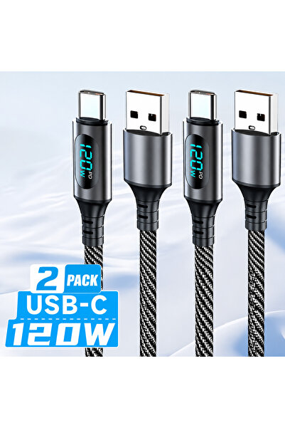 Choice6 2m 2Pcs 120W USBA cable NNBILI 6A USB A to Type C Super Fast Charge C...