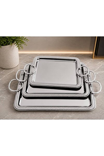 aljahwari Set of 3 Serving Trays Matt Nickel T2164/3/N