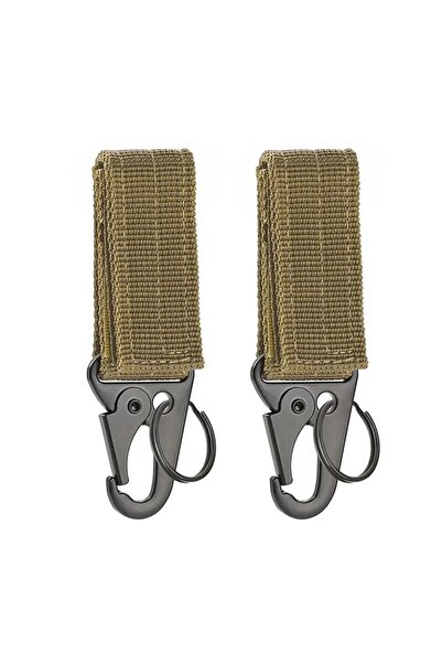 Choice KHAKI 2PCS 2pcs Tactical Hanging Buckle Molle Nylon Webbing Carabiner ...