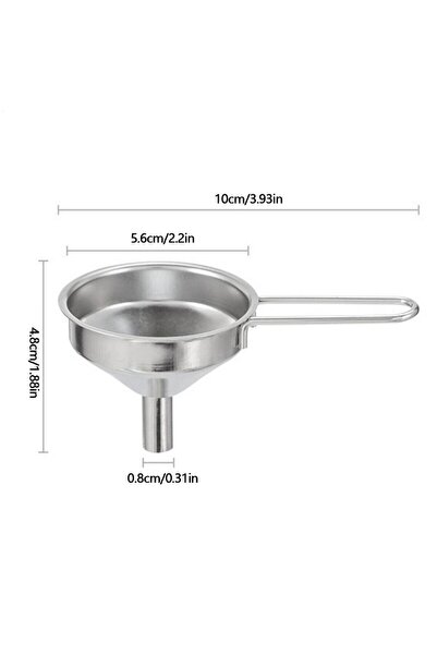 Choice Silver Stainless Steel Mini Funnel for Cooking Oil Hangable Food-Grade...