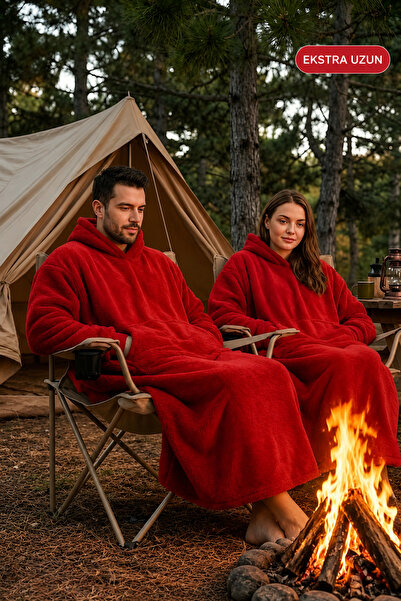 Packho Welsoft Kapüşonlu Giyilebilir Battaniye – Unisex Oversize - (1 Adet)