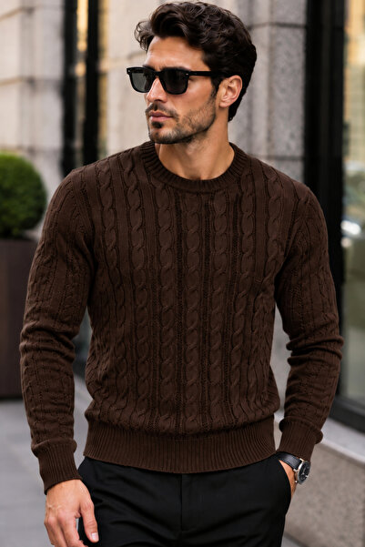 H&E LUXURY DESIGN Men's Hair Knitted Sport Cut Sweater