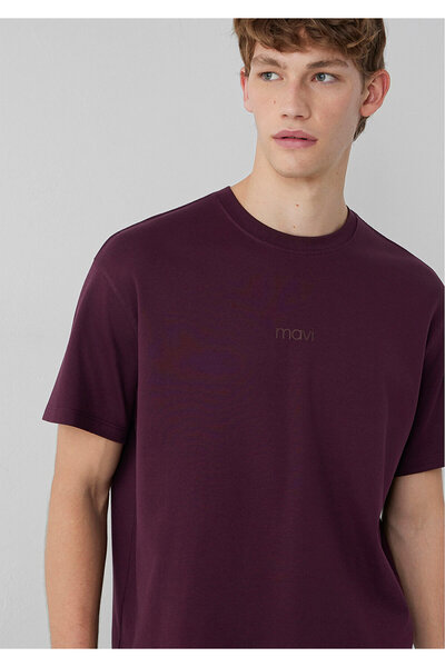 Mavi M0613102 Printed T-Shirt Men's T-Shirt Bordo
