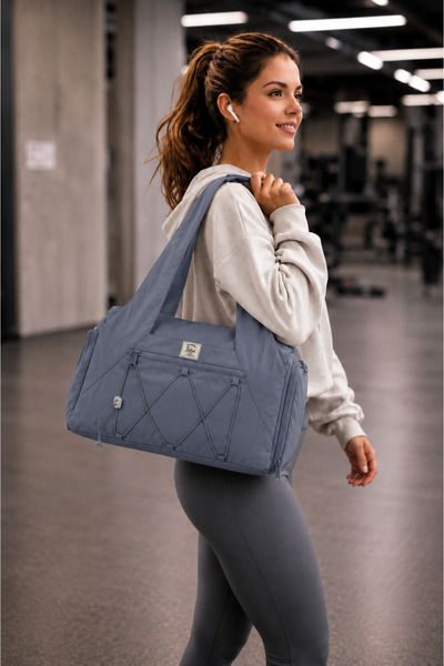 ICONE BAG Women's Sports and Yoga Bag – Multi-Pocket, Shoe Compartment, Rubber Detail, Front Zipper Pocket
