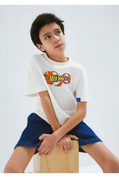 Mavi Hot Wheels Printed Ecru T-Shirt Loose Fit / Comfortable Loose Cut 661042...