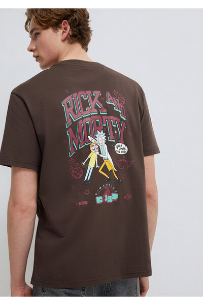 Mavi Tricou maro cu imprimeu Rick and Morty, croială lejeră / croială amplă ș...