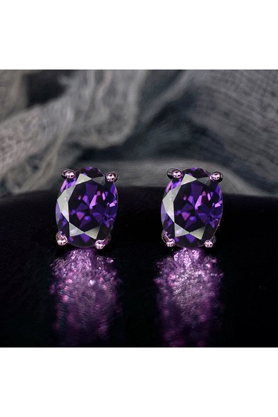 Choice7 E3876 Huitan Simple Stud Earrings with Oval CZ for Lady Daily Wear Ea...