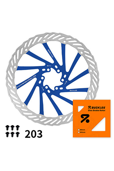 Choice13 BUCKLOS Blue-203MM BUCKLOS G3 Bicycle Rotor 160mm 180mm 203mm Bike D...