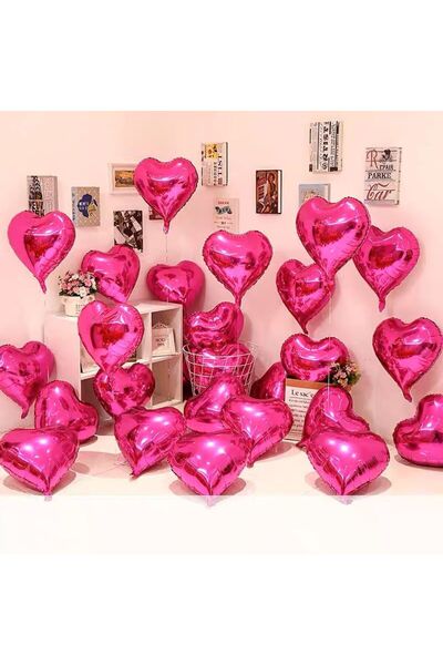 Choice 10pcs 18inch rose pink Love Heart Foil Balloons, Helium Balloon, Valen...