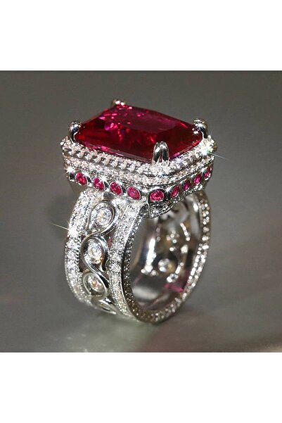 Choice1 8 T0208 Huitan Luxury Sparkling Red CZ Ring Fo Women Wedding Elegant ...