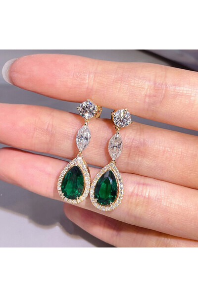Choice E2099 Huitan Gold Color Women's Dangle Earrings for Wedding Sparkling ...