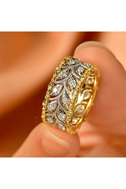 Choice 6 T0637 Huitan Unique Hollow-out Leaf Designed Rings for Women Sparkli...
