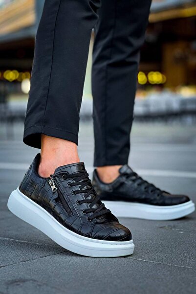 KUBACK Legend is back Kb-309 Kuback Black Zipper and Lace-Up Casual Men's Shoes