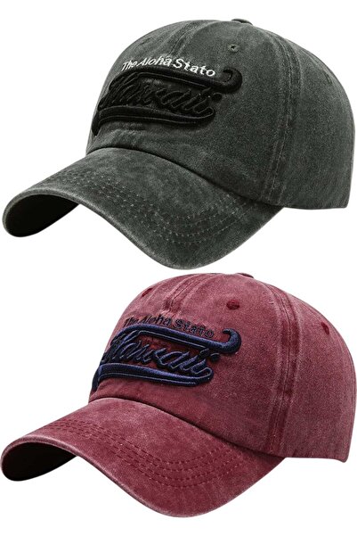 Mood Agenda Unisex Vintage Κεντημένο Χαβανέζικο Ρυθμιζόμενο Καπέλο Μπέιζμπολ ...