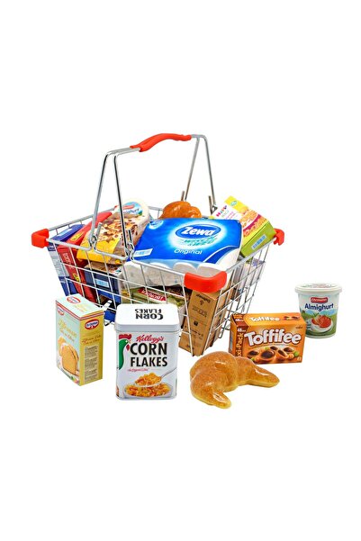 Small Foot Coș de cumpărături metalic – Accesoriu pentru magazinul de joacă, ...
