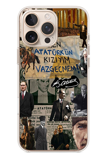 İphone 16 Pro Max Uyumlu Ben Atatürk Kızıyım Baskılı Silikon Kılıf
