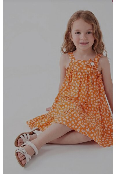 Gazelle lingerie babywear Fiyonklu düğmeli kız çocuk elbise