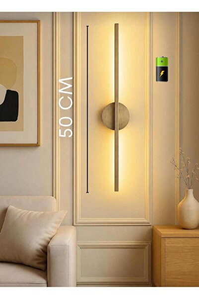 Betül Home Design Pilli ESKİTME KASA 50 Cm Gün ışığı LED Duvar Aplik Modern D...