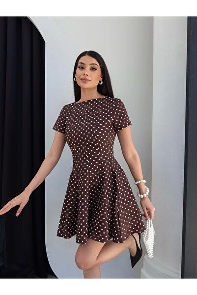 ESRAHELVACI Μίνι φόρεμα με πουά και βολάν