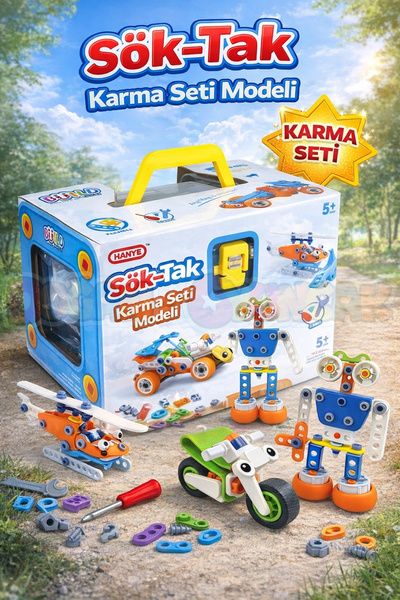 Doğan Oyuncak Dünyası Hanye Sök-Tak Karma Seti Modeli - Oyuncak Söktak 5'i Bi...