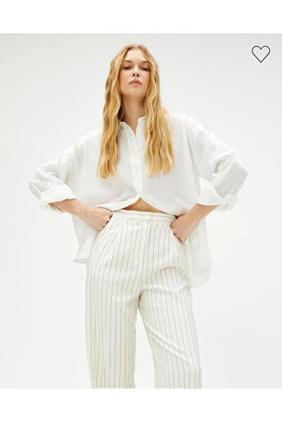 MODA GARDEN 35 %100 PAMUK OWERSİZE KETEN GÖMLEK
