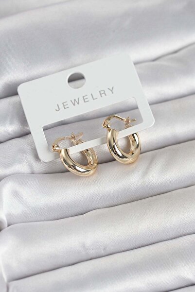 Inure Jewelry حلق نسائي من النحاس باللون الذهبي مقاس 15 ملم