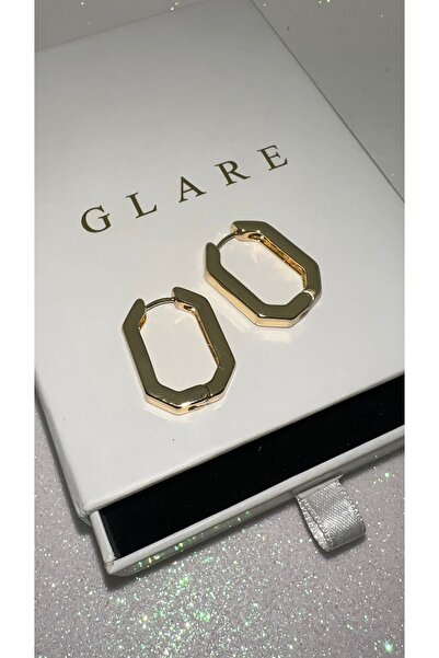 GLARE JEWELRY CO Octagon Model Daily Stainless Steel Hoop Earrings