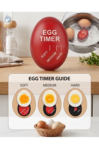 QesQin Yumurta Zamanlayıcı Isıya Duyarlı Haşlama Timer Sert Orta Rafadan Yumu...