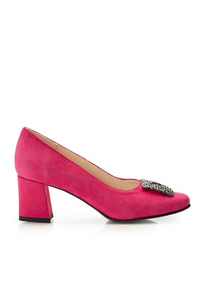 UrbanShoes Pantofi eleganți damă din piele naturală - 1907-2 Fuxia Velur