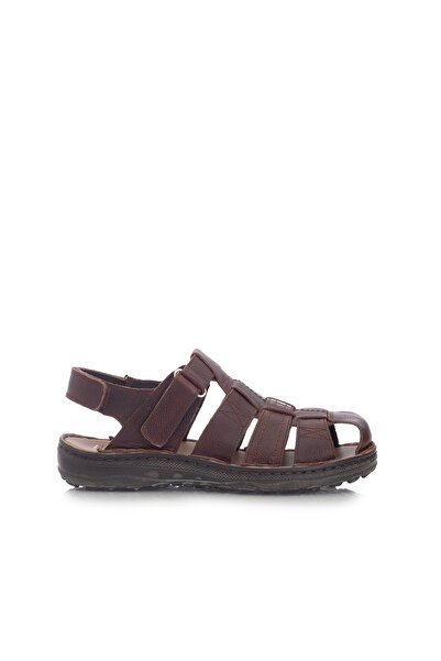 UrbanShoes Sandale barbati din piele naturala,Leofex - 141 maro inchis box