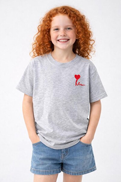 ERDEM KIDS Tricou de vară unisex din bumbac brodat supradimensionat pentru fe...