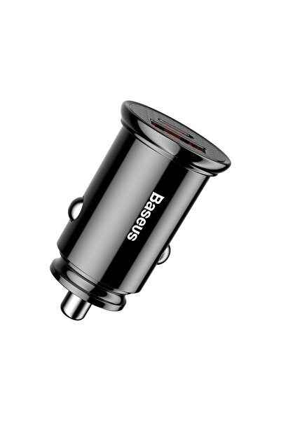 Baseus Зарядно за кола кръгло (CCALL-YS01) - USB, Type-C, Бързо зареждане, 30...