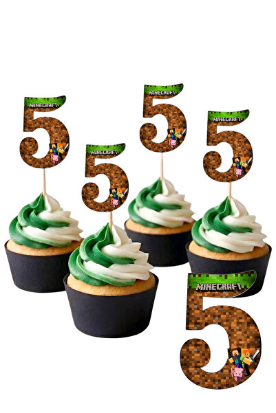 telaşe memuru Minecraft 10 Adet Cupcake Pasta Süsü - Minecraft 5 Yaş Şekilli ...