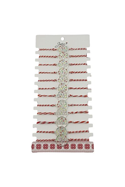 OEM Bratara bijuterie Martisor decorativ pentru doamne, Snur textil Alb/De cu...