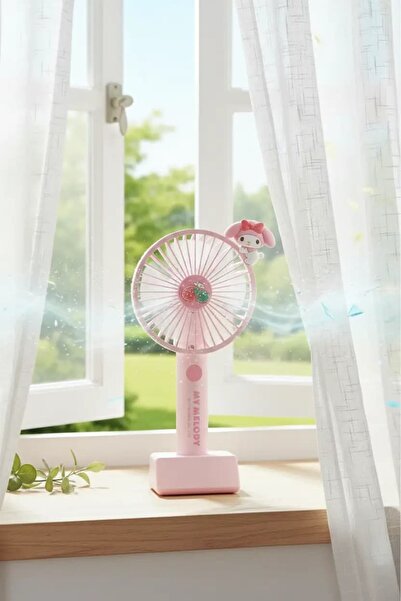 SANRIO Lisanslı My Melody Mini El Vantilatörü – Taşınabilir Şarjlı Serinletic...