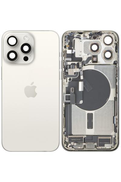 Apple Capac Baterie iPhone 15 Pro Max, Cu Carcasa Mijloc, Full Parts, Alb (Wh...