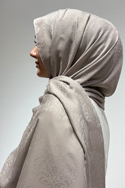 Firuze scarf شال من القطن والخيزران والمينك الفضي والجاكار