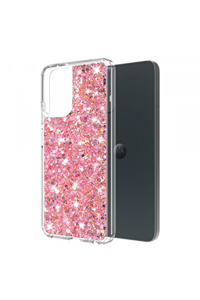 Stef's Cat Husa pentru Motorola Moto G14, Stef's Cat, Sparkly Glitter, Roz