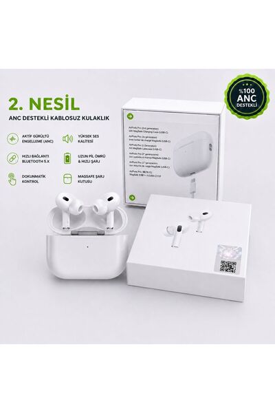 TEYİN AKSESUAR 2. Nesil Kablosuz Bluetooth Kulaklık | ANC Destekli | Şarj Kut...