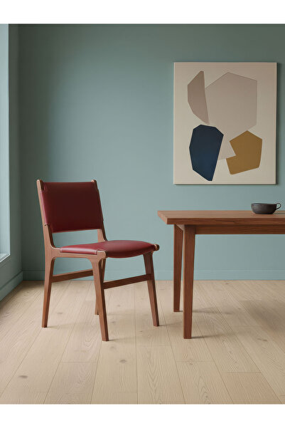 Gazzini Furniture Barton Deri Döşemeli Ahşap Sandalye