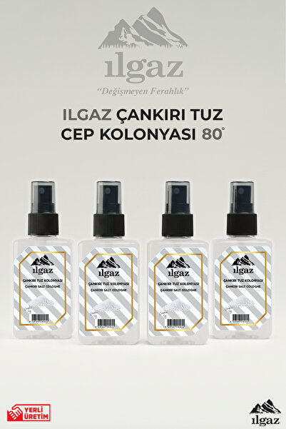 ILGAZ Çankırı Tuz Sprey Kolonya Cep Boy Elegance Series 4'lü Eko Paket - 4x50 ml